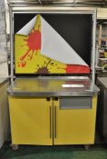 Worktable with splashback and undercounter waste area - 1120 x 800