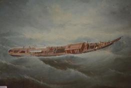 British School, early 20th Century, A Wreck, the West York, unsigned, oil on canvas, in a gilt-