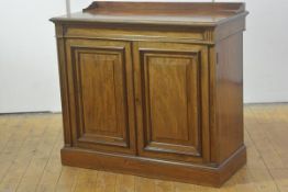 A 19th century mahogany side cabinet, the galleried rectangular moulded top above a pair of