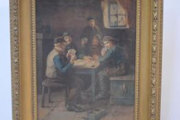 John Simpson Fraser (Scottish, 1858-1927), The Card Game, signed lower left and dated (18)90,