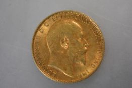 An Edwardian gold full sovereign, 1906