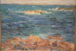 •Henry Young Alison R.W.A. (Scottish, 1889-1972), Seascape, signed lower left, oil on canvas,