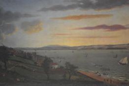 Scottish School, c. 1860, Looking to Fife across the Forth, unsigned, oil on canvas, bearing