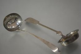 A George III Scottish silver soup ladle, Francis Howden, Edinburgh 1797, Celtic Point pattern,
