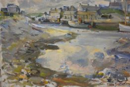 •David Macbeth Sutherland R.S.A. (Scottish, 1883-1974), The Estuary, Thurso, signed lower right, oil