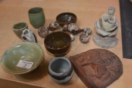 A mixed lot of Carolina M. Valvona including a figure group, bowls, animals, eggs etc (a lot)