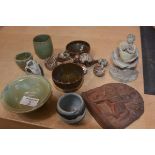 A mixed lot of Carolina M. Valvona including a figure group, bowls, animals, eggs etc (a lot)