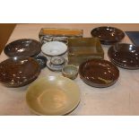 Carolina M. Valvona, a mixed lot of stoneware rectangular and circular glazed bowls, together with