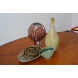 A mixed group of Carolina M. Valvona glazed stoneware studio pottery (4)