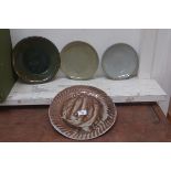 Carolina M. Valvona, a group of four studio pottery plates (4)