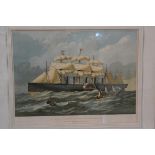 A 19thc coloured print of the Great Eastern Leviathan, November 3rd, 1857, 35.5cm x 45.5cm; together