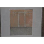 Clare Banks, Sealed Door, Venice, pastel on paper, label to verso, 30cm x 26cm