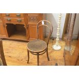 A Thonet of WLEN bentwood hoop back chair with original paper label verso (h. 84cm), £20-40