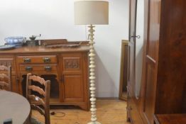 A 1970s Habitat style acrylic bobbin turned column floor lamp complete with shade (h. 134cm), £20-40