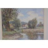 John Kinniar, Old Linlithgow by the Loch, watercolour, signed and inscribed verso (29cm x 36cm), £20