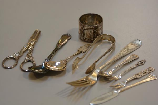 A group of Norwegian 830 standard flatware, including teaspoons, butter forks, jam spoons, napkin ri