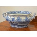 A Spode Italian Tower pattern oval two handled tureen with transfer printed decoration (w. 38cm), £2