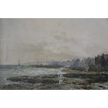 John Hamilton Glass (1890-1925), Fife Coastal Scene with Harbour, watercolour, signed (35cm x 50cm),