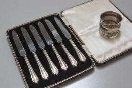 A set of six Sheffield silver handled steel bladed tea knives complete with original fitted case, Sh