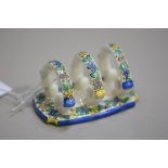 A Royal Stafford china miniature hand painted three division breakfast toastrack (l.8cm), £20-30
