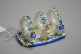 A Royal Stafford china miniature hand painted three division breakfast toastrack (l.8cm), £20-30