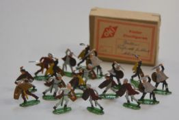 A set of German Kieler Zinnfiguren diecast enamelled Norman figure, complete with original box, £20-