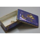 A W&R Caltonware rectangular lustre butterfly and spider's web decorated cigarette box (h.7cm x l.15