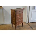 A Napoleon III style kingwood chest abattant, fitted four long drawers, with canted brass mounted