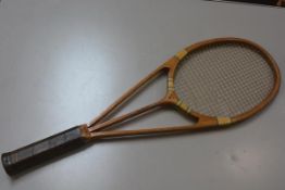 Sporting Memorabilia: a rare Hazells Streamline Blue Star racquet, manufactured by Hazells of