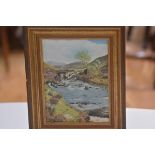 A.E. Eddy, Glen Lyon Perthshire, Newtonmore, oil on panel, signed, paper label verso, dated 1986 (