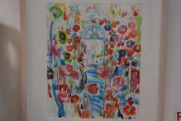 Claudia Petretti, Blue Butterfly and Dragonfly, watercolour and pastel, signed and dated '08,