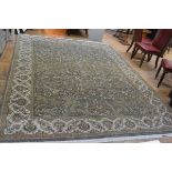 An unusual handmade Shirvan style rug, the centre panel with allover lotus leaf and flower scrolling