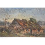 W.D. (for William Dalgleish (1857-1909?)), Rural Scene with Cottage, oil on panel, signed with