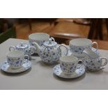An Arzberg German china blue cornflower pattern breakfast set of eleven pieces, comprising large