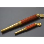 T Davidson of Edinburgh, a 19thc three draw mahogany cased and brass mounted telescope and a 19thc