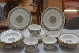 A Royal Doulton Celtic Jewel pattern tea service dated 1977 of thirty six pieces comprising thirteen