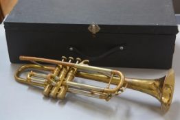 A Selmer of Paris Invicta trumpet, serial no. 2373 c.1938, complete with box (no mouthpiece) (slight