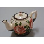 Commemorative ware: A Griselda Hill pottery Wemyss Queen Elizabeth II 50th Anniversary teapot with