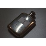A Chester silver hip flask with screw down top, with engraved inscription, J.A. Briggs, Dundee,