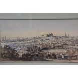 Alan Sutherland, Edinburgh from the Braids, watercolour, signed (21cm x 39cm)