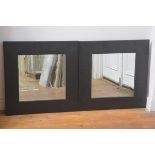 A pair of faux crocodile skin framed square wall mirrors (61cm x 61cm)