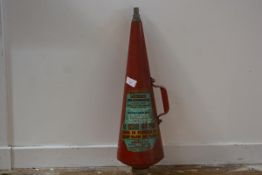 A vintage Minimax conical fire extinguisher. 73cm