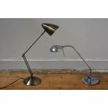 Two modern anglepoise desk lamps.