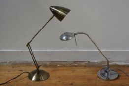 Two modern anglepoise desk lamps.