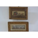 Two 19th century stevenographs, "The Lady Godiva Procession" and "The Good Old Days", each mounted