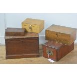 A group of five mahogany and other instrument boxes, various sizes and dates (5). Largest 26cm by