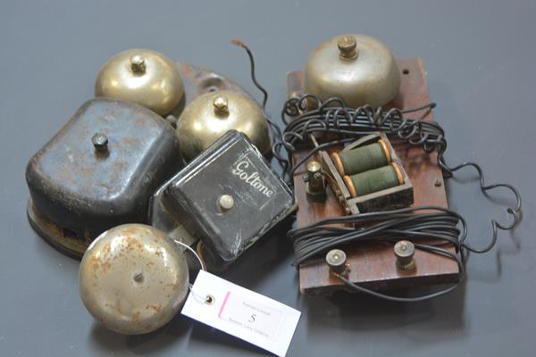 A vintage Goltone bakelite door bell together with two other bells of similar date. (3)