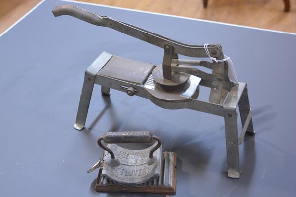 An American 19th century hand fluter, "Geneva Hand Fluter" (ironing), together with a vintage French