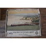 Railwayana: LMS poster "Royal Highlander Approaches Aberdeen", coloured lithograph after Norman