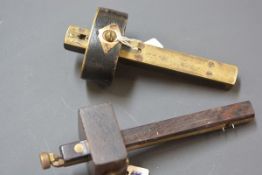 A 19th century brass mounted woodworking scribe, the mount engraved with the owner's name"J. Craig";